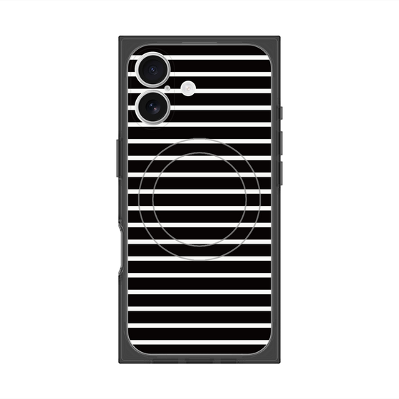 プレミアムスクエアケース with MagSafe［ Middle Border - Black ］