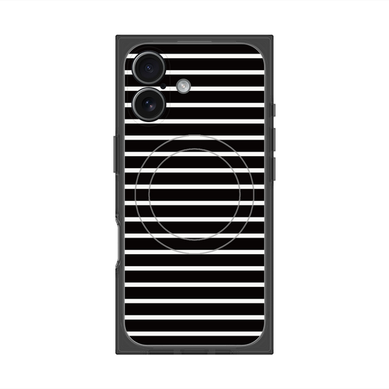 プレミアムスクエアケース with MagSafe［ Middle Border - Black ］