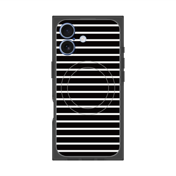 プレミアムスクエアケース with MagSafe［ Middle Border - Black ］