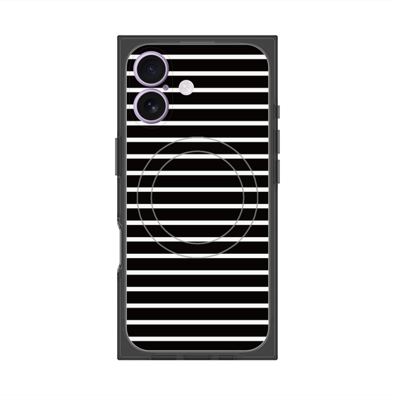 プレミアムスクエアケース with MagSafe［ Middle Border - Black ］