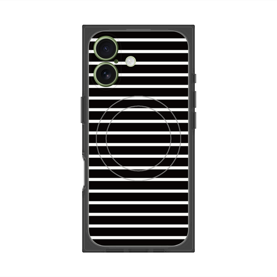 プレミアムスクエアケース with MagSafe［ Middle Border - Black ］