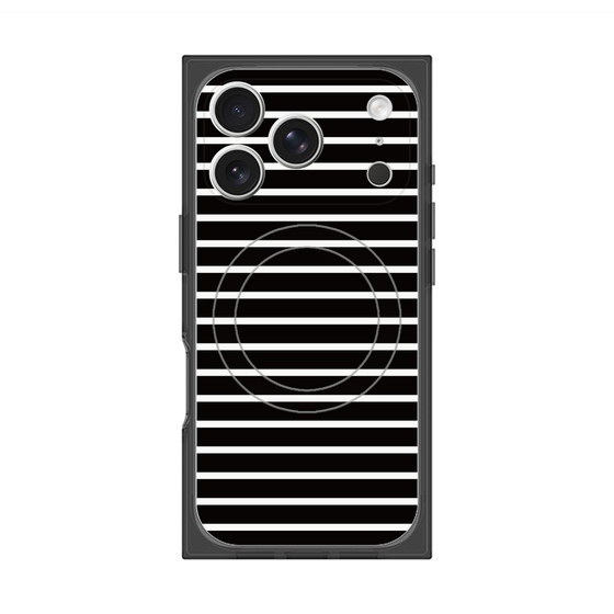 プレミアムスクエアケース with MagSafe［ Middle Border - Black ］