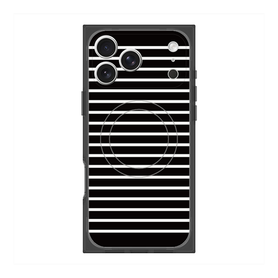 プレミアムスクエアケース with MagSafe［ Middle Border - Black ］
