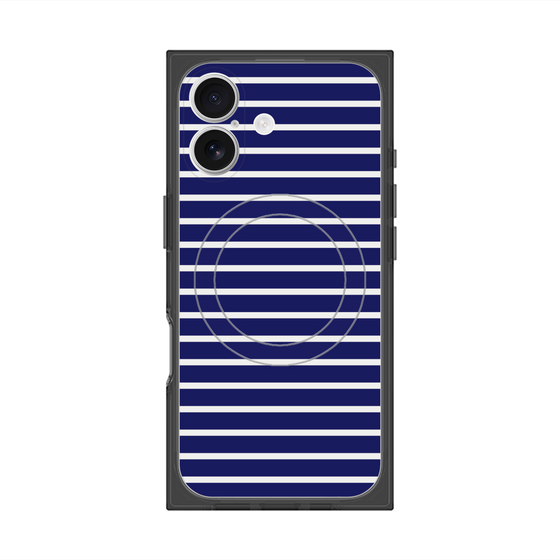 プレミアムスクエアケース with MagSafe［ Middle Border - Blue ］