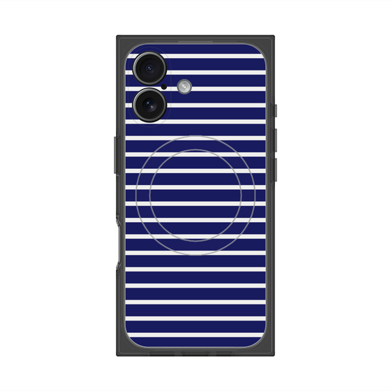 プレミアムスクエアケース with MagSafe［ Middle Border - Blue ］