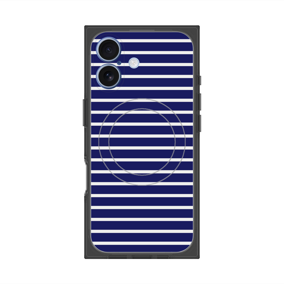 プレミアムスクエアケース with MagSafe［ Middle Border - Blue ］