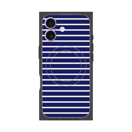 プレミアムスクエアケース with MagSafe［ Middle Border - Blue ］