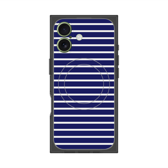 プレミアムスクエアケース with MagSafe［ Middle Border - Blue ］