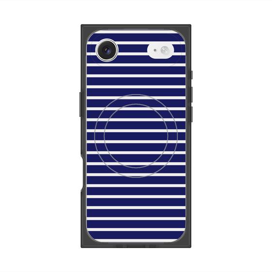 プレミアムスクエアケース with MagSafe［ Middle Border - Blue ］