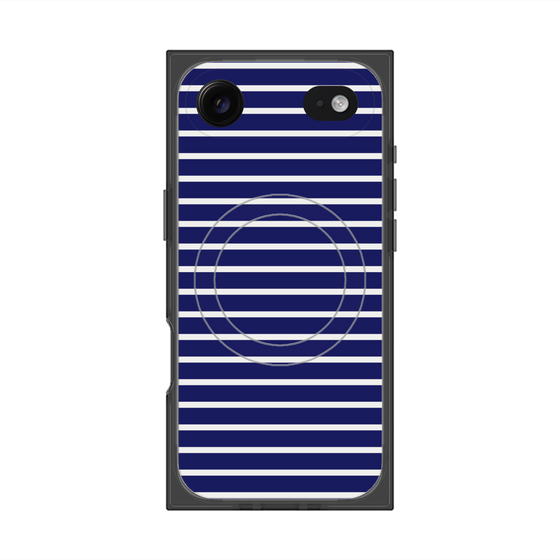 プレミアムスクエアケース with MagSafe［ Middle Border - Blue ］