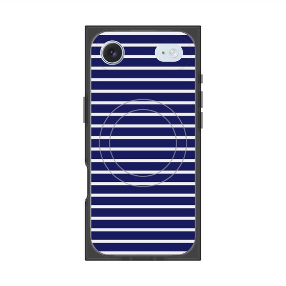 プレミアムスクエアケース with MagSafe［ Middle Border - Blue ］