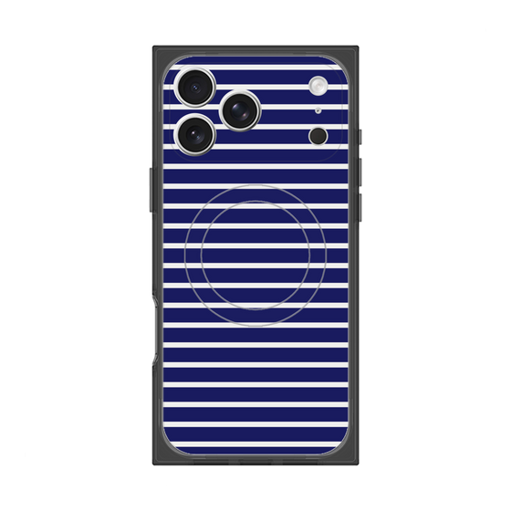 プレミアムスクエアケース with MagSafe［ Middle Border - Blue ］