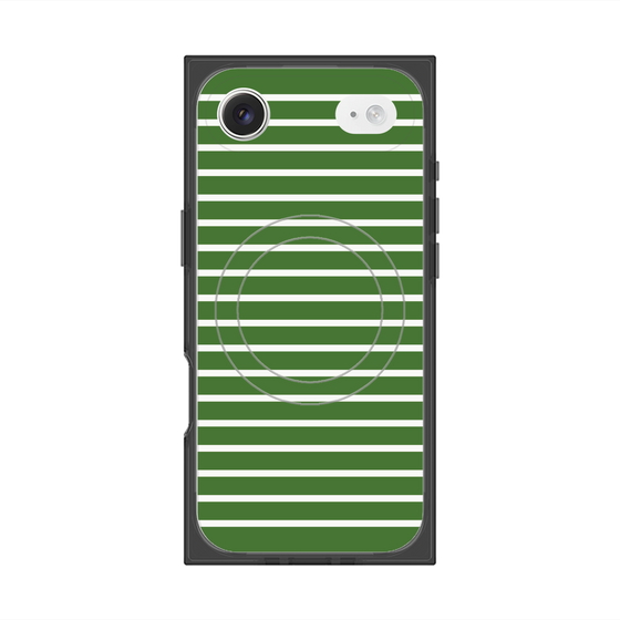 プレミアムスクエアケース with MagSafe［ Middle Border - Green ］