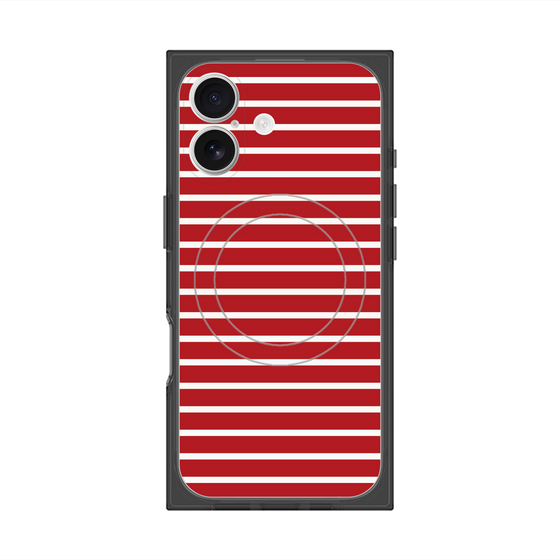 プレミアムスクエアケース with MagSafe［ Middle Border - Red ］