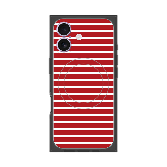 プレミアムスクエアケース with MagSafe［ Middle Border - Red ］