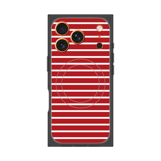 プレミアムスクエアケース with MagSafe［ Middle Border - Red ］