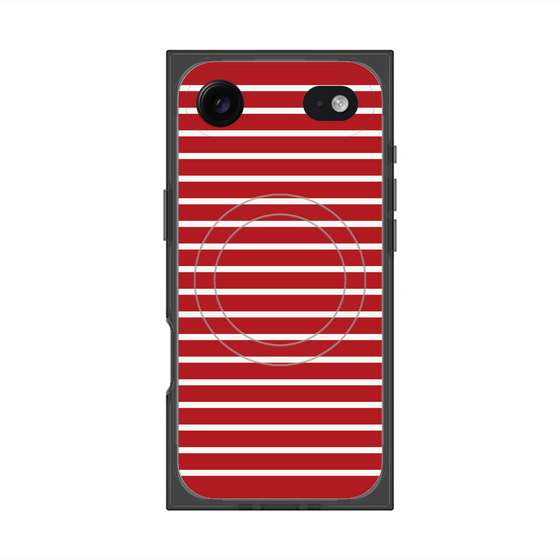 プレミアムスクエアケース with MagSafe［ Middle Border - Red ］