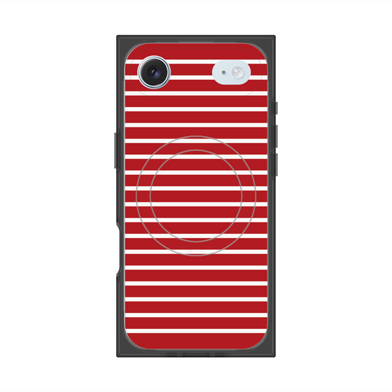 プレミアムスクエアケース with MagSafe［ Middle Border - Red ］