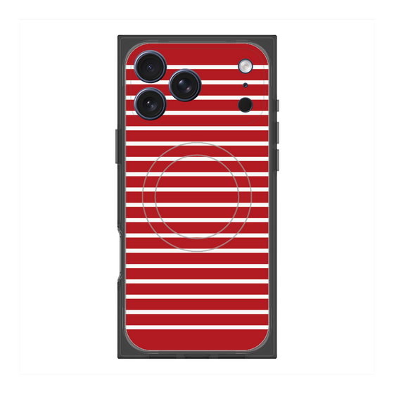プレミアムスクエアケース with MagSafe［ Middle Border - Red ］