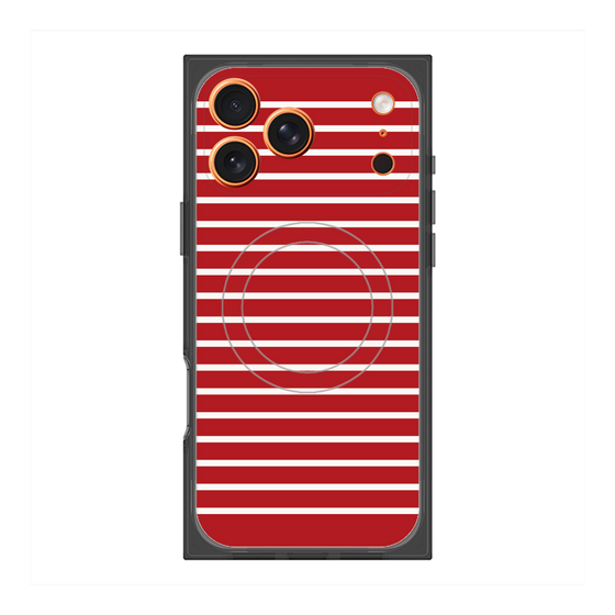 プレミアムスクエアケース with MagSafe［ Middle Border - Red ］