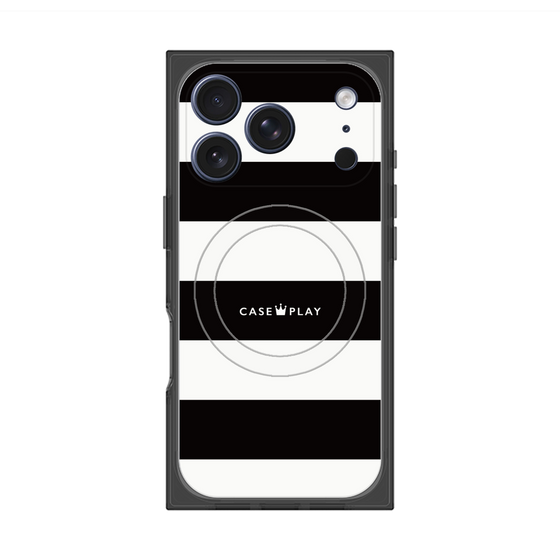 プレミアムスクエアケース with MagSafe［ Big Border - Black ］