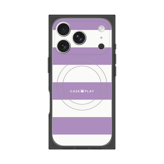 プレミアムスクエアケース with MagSafe［ Big Border - Purple ］