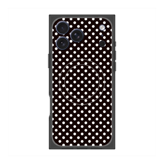 プレミアムスクエアケース with MagSafe［ Small Dot - Black ］