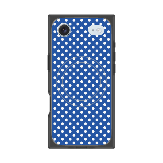 プレミアムスクエアケース with MagSafe［ Small Dot - Blue ］
