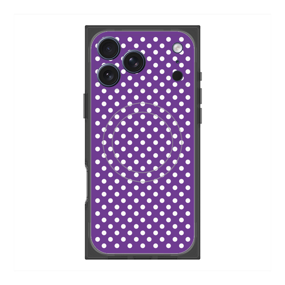 プレミアムスクエアケース with MagSafe［ Small Dot - Purple ］