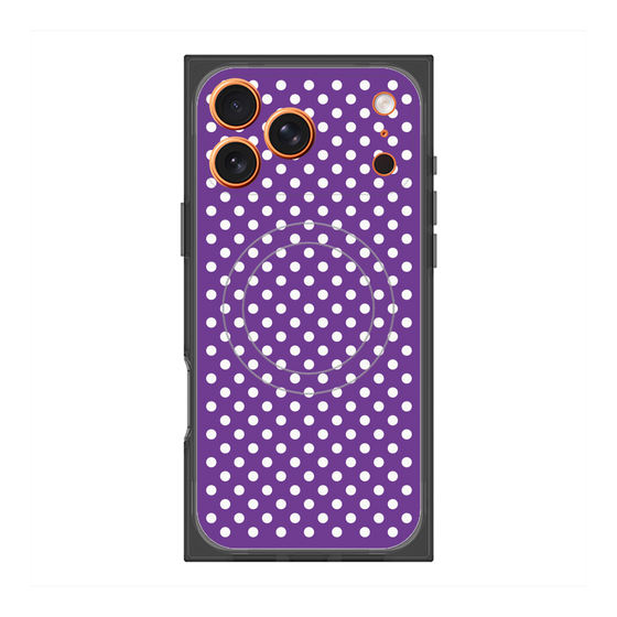プレミアムスクエアケース with MagSafe［ Small Dot - Purple ］