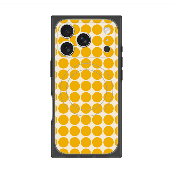 プレミアムスクエアケース with MagSafe［ Big Dot - Yellow ］