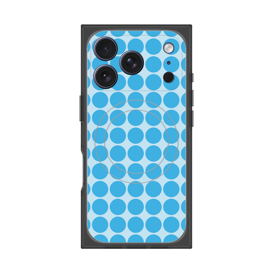 プレミアムスクエアケース with MagSafe［ Big Dot - Blue ］