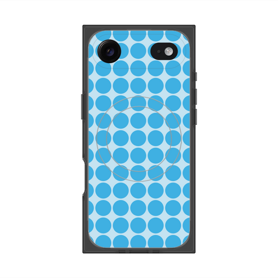 プレミアムスクエアケース with MagSafe［ Big Dot - Blue ］