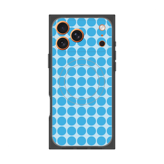 プレミアムスクエアケース with MagSafe［ Big Dot - Blue ］