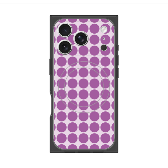 プレミアムスクエアケース with MagSafe［ Big Dot - Purple ］