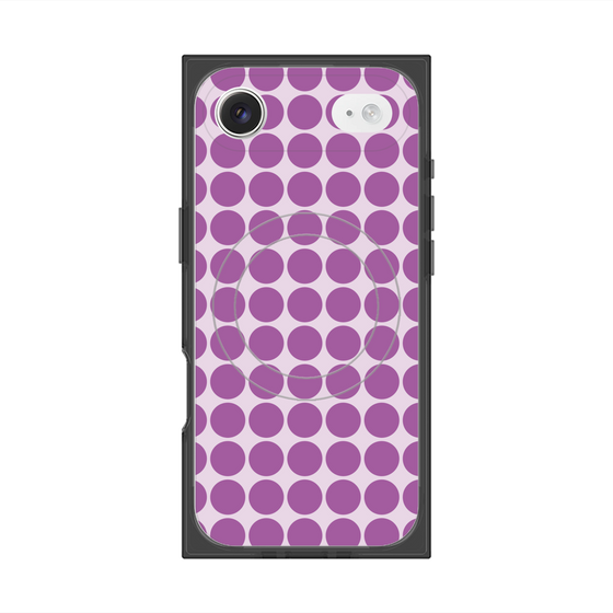 プレミアムスクエアケース with MagSafe［ Big Dot - Purple ］