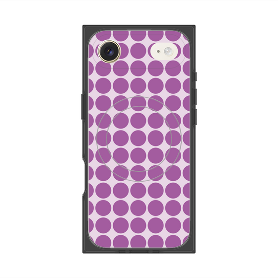 プレミアムスクエアケース with MagSafe［ Big Dot - Purple ］
