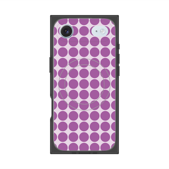 プレミアムスクエアケース with MagSafe［ Big Dot - Purple ］