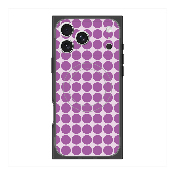 プレミアムスクエアケース with MagSafe［ Big Dot - Purple ］