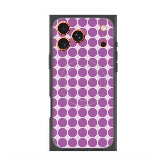 プレミアムスクエアケース with MagSafe［ Big Dot - Purple ］