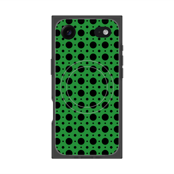 プレミアムスクエアケース with MagSafe［ Shower Dot - Green ］