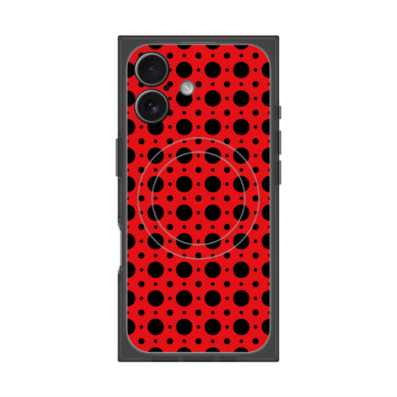 プレミアムスクエアケース with MagSafe［ Shower Dot - Red ］
