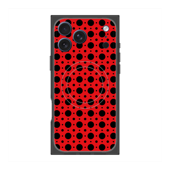 プレミアムスクエアケース with MagSafe［ Shower Dot - Red ］