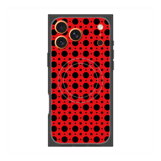 プレミアムスクエアケース with MagSafe［ Shower Dot - Red ］