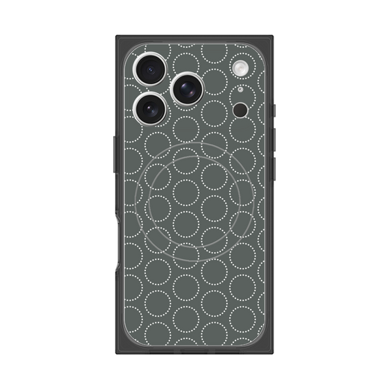 プレミアムスクエアケース with MagSafe［ Dot Circle - Gray ］