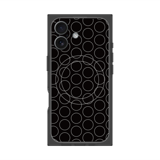 プレミアムスクエアケース with MagSafe［ Dot Circle - Black ］