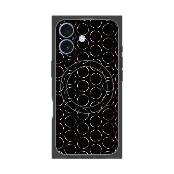 プレミアムスクエアケース with MagSafe［ Dot Circle - Black ］
