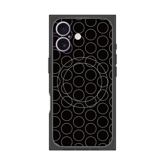 プレミアムスクエアケース with MagSafe［ Dot Circle - Black ］