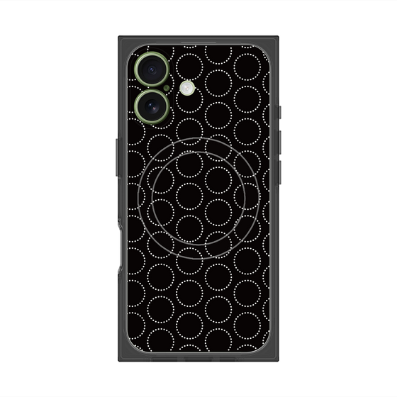 プレミアムスクエアケース with MagSafe［ Dot Circle - Black ］