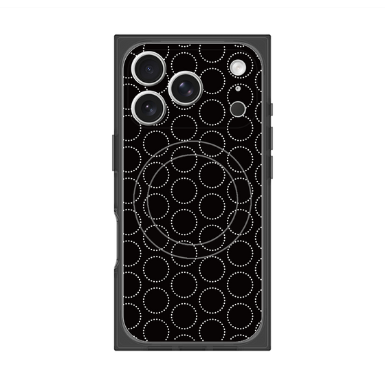 プレミアムスクエアケース with MagSafe［ Dot Circle - Black ］